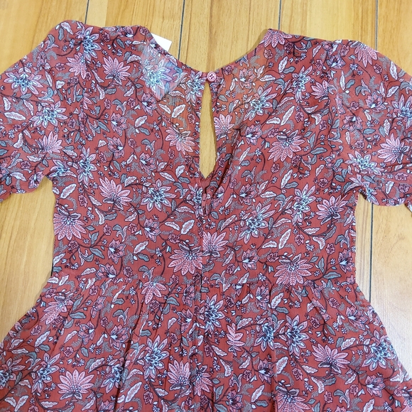 Francesca's Christiana Red Mixed Floral Paisley Mini Dress Size XS - Picture 11 of 12